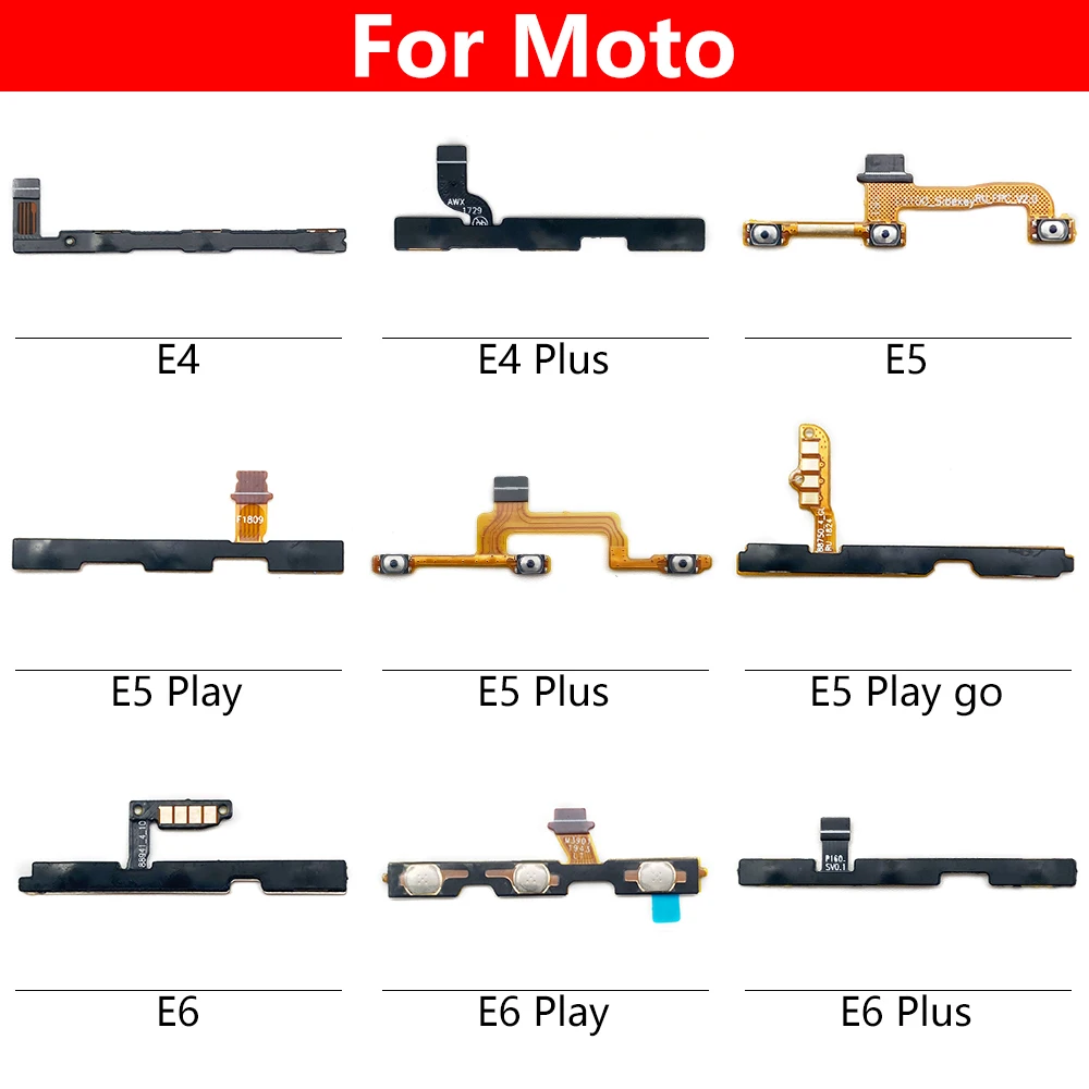 

Swith Power On Off Volume Side Button Flex Cable For Moto E20 E30 E40 E6s E7i E7 Power E6 Plus E5 Play Go Edge