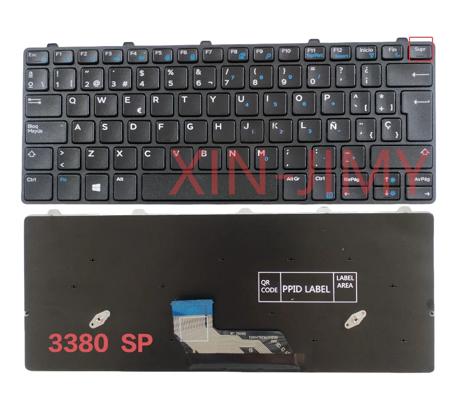 

3180 spanish keyboard For Dell Latitude 13 3300 3310 3380 3180 3189 3190 Chromebook 11 008PP4
