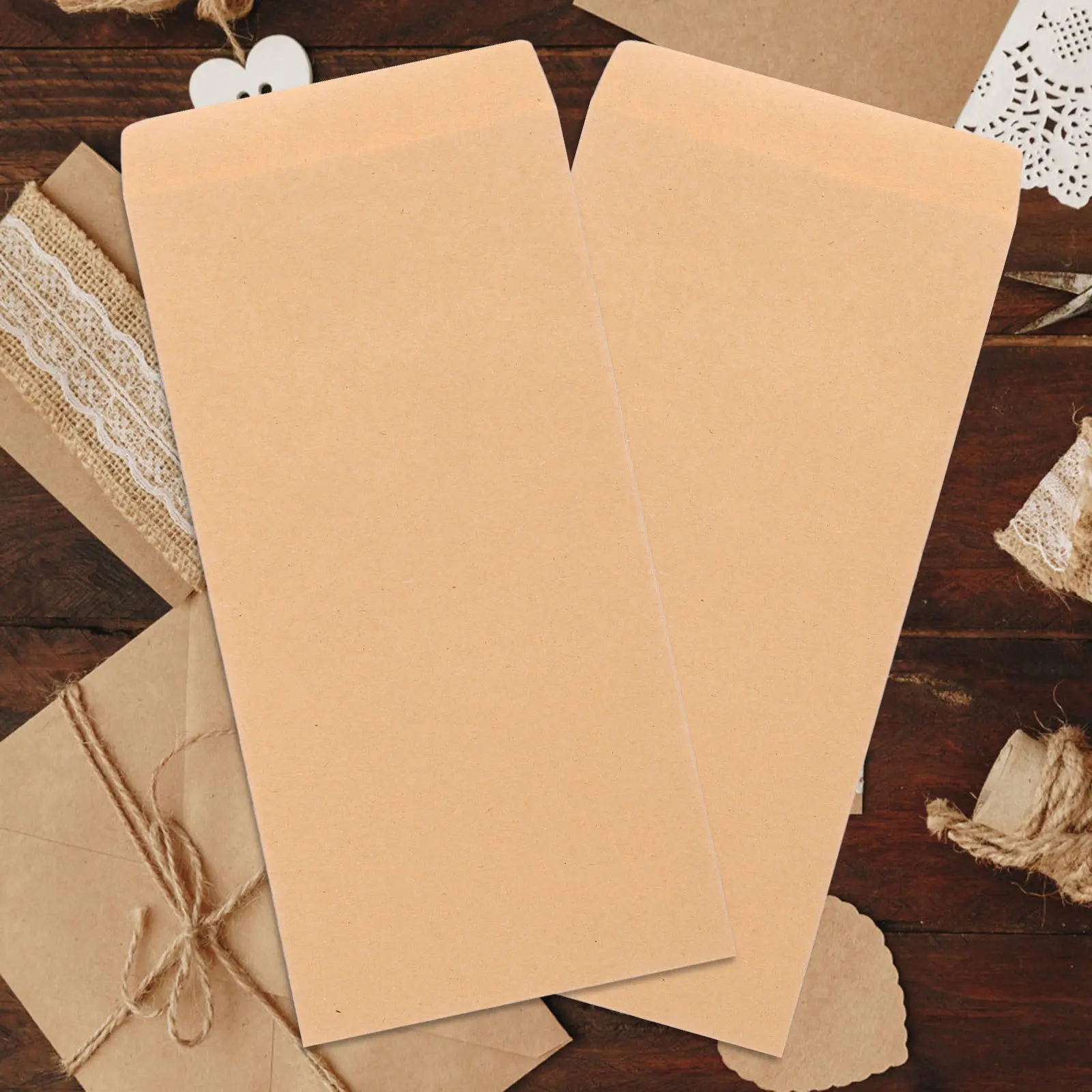 

50Pcs Business Envelopes Paper Lightweight Self-Sealing Letter Storage Envelopes Stationary Accessories for Document Coin Card