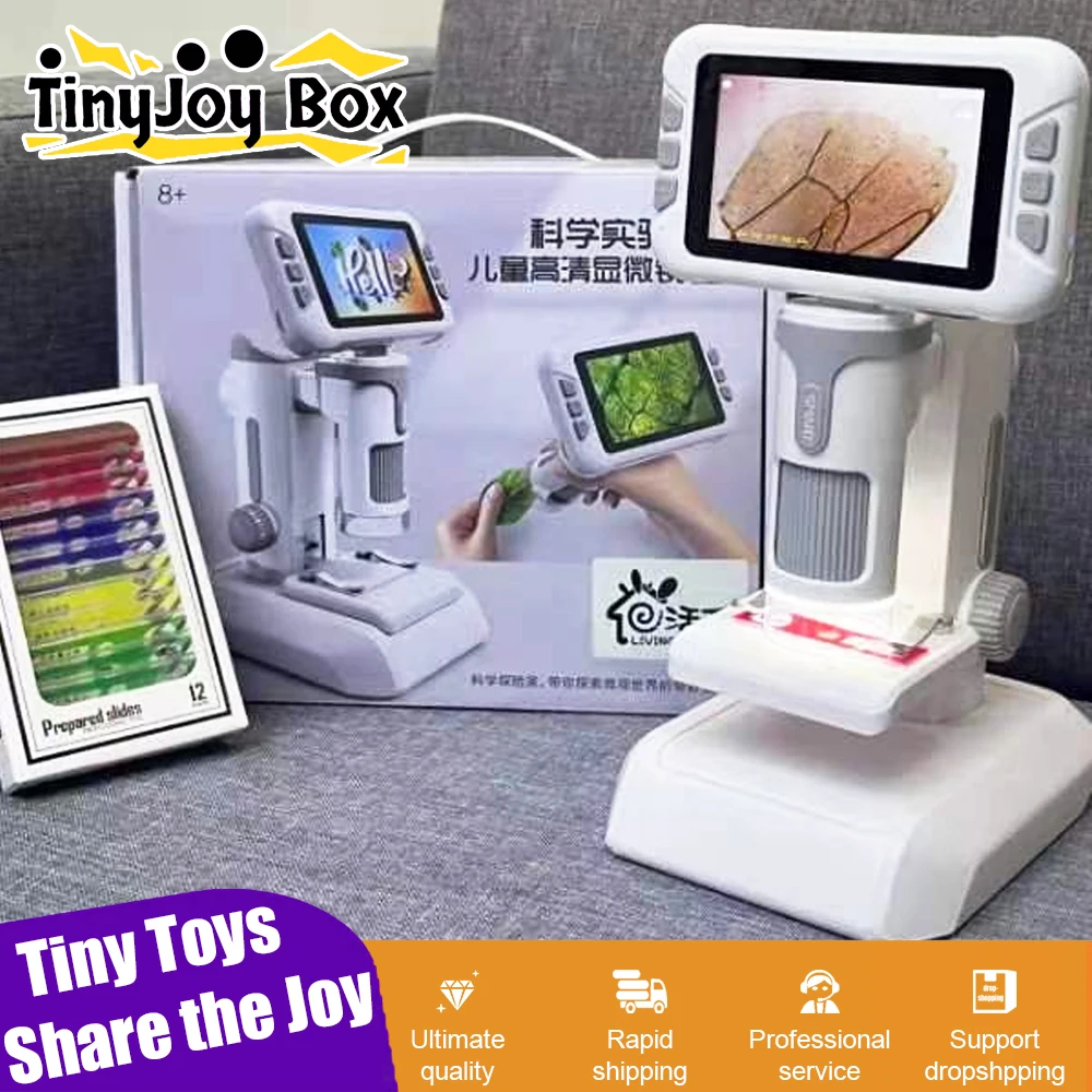 

Science Experiment Multifunctional HD Microscope Children's Textbook Magnifier Telescope Handheld Digital Science Education Toy