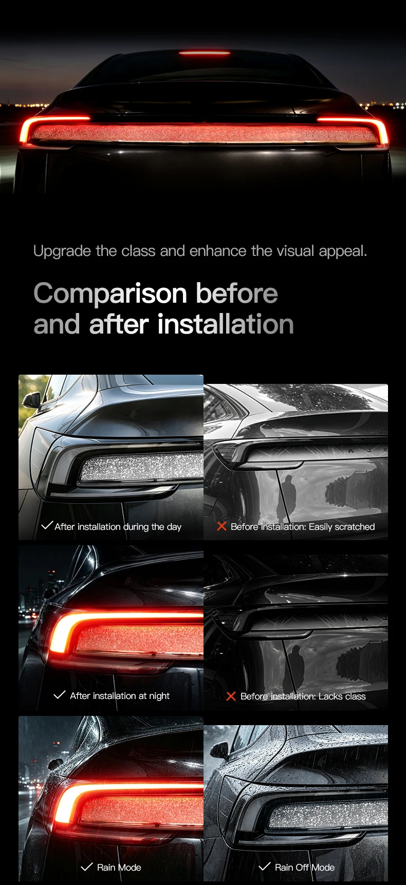 YZ Design für Tesla Rücklicht-Aufkleber Heckklappen-Zierleiste Modell Y YL Juniper 2025-2026 Premium Bling Auto-Außenmodifikation Zubehör – Detail 7