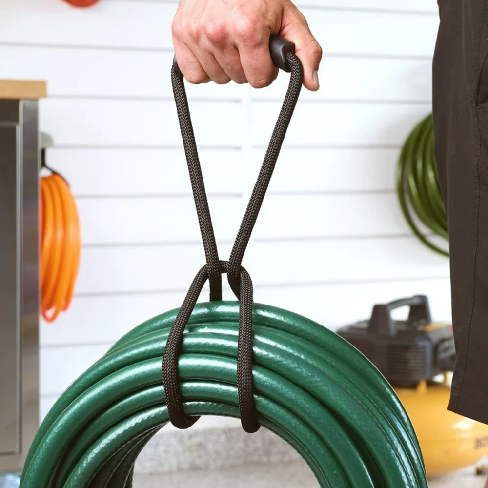 수납 스트랩 헤비듀티 후크 앤 루프 코드 운반 스트랩 손잡이가 있는 행거 및 정리함 (수영장 호스, 정원 호스, 케이블용)