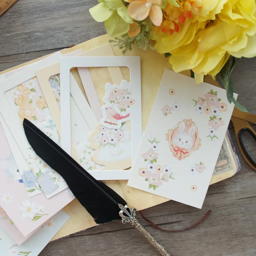 

15pcs Poetry for All Good Things Flower Animal Design As Post Card Gift Greeting Cards Gift Card Party Invitation