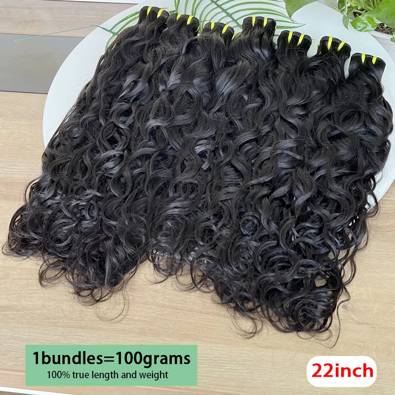 حزم شعر بشري مموج طبيعي شعر مجعد 15A شعر مموج مائي خام 100% عروض حزم موجة عميقة فضفاضة غير معالجة