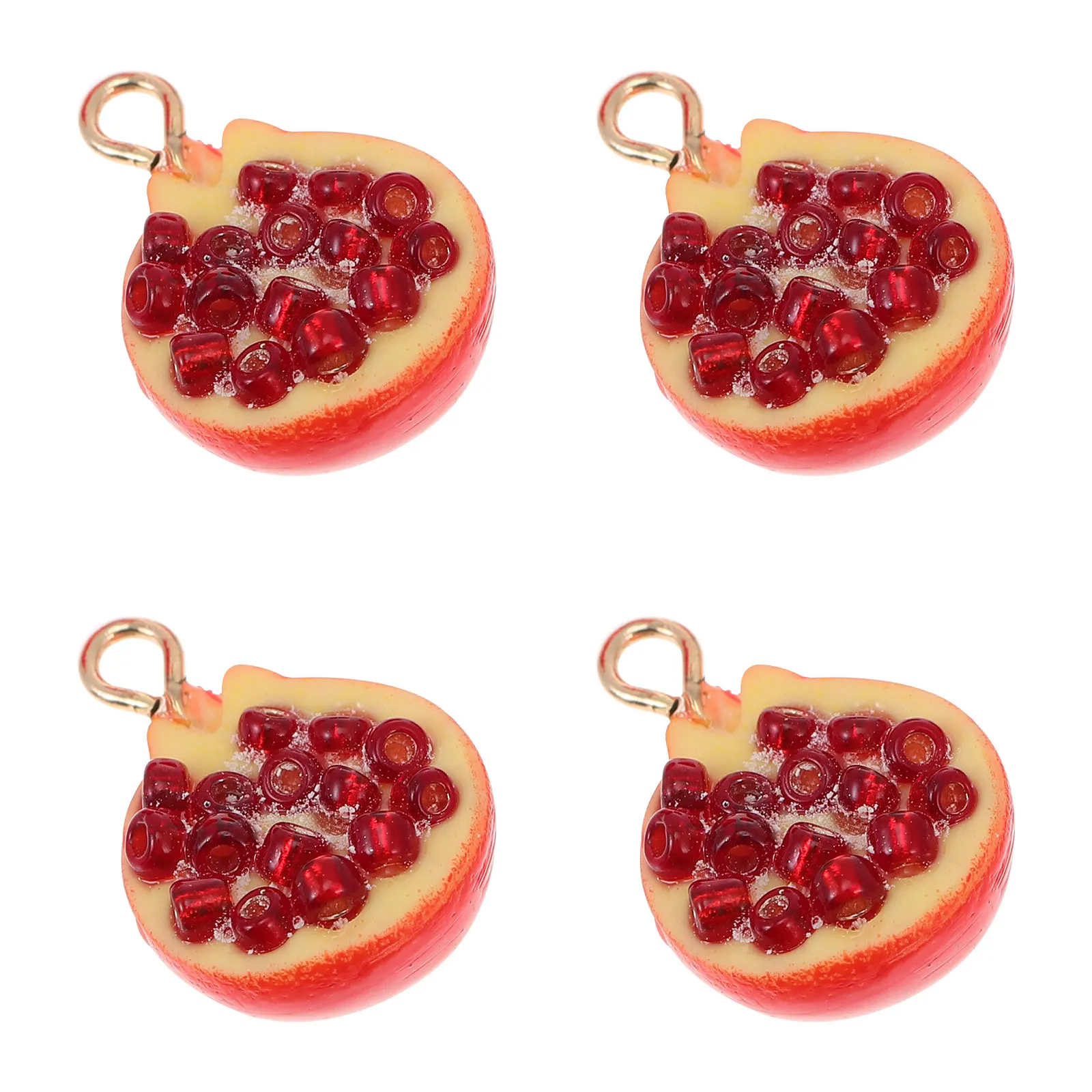 

4pcs Resin Pendant Earrings Fruits 3d Charms Lightweight DIY Earring Charms Jewelry Making Accessories Smooth Edge