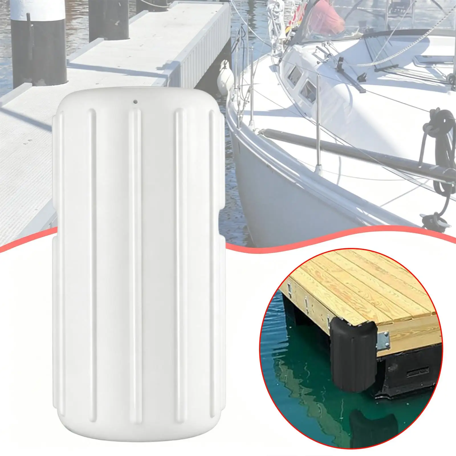 Dock Bumpers, Vertical Installation Inflatable Soft Boat Dock Bumpers Mounting Hardware Heavy Duty for Row Boats Dock Yacht