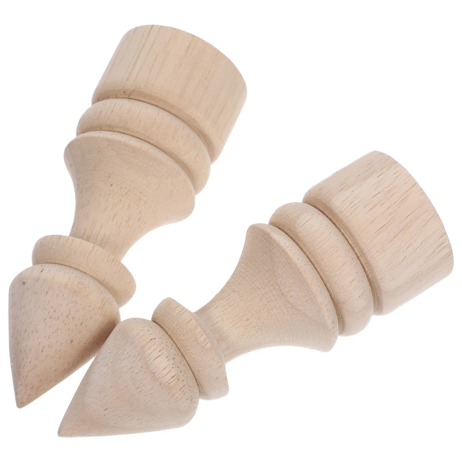2Pcs Wooden Finial Crafts Solid Home Decor Furniture DIY Decorative Wood Pillar Head Bedroom Storage