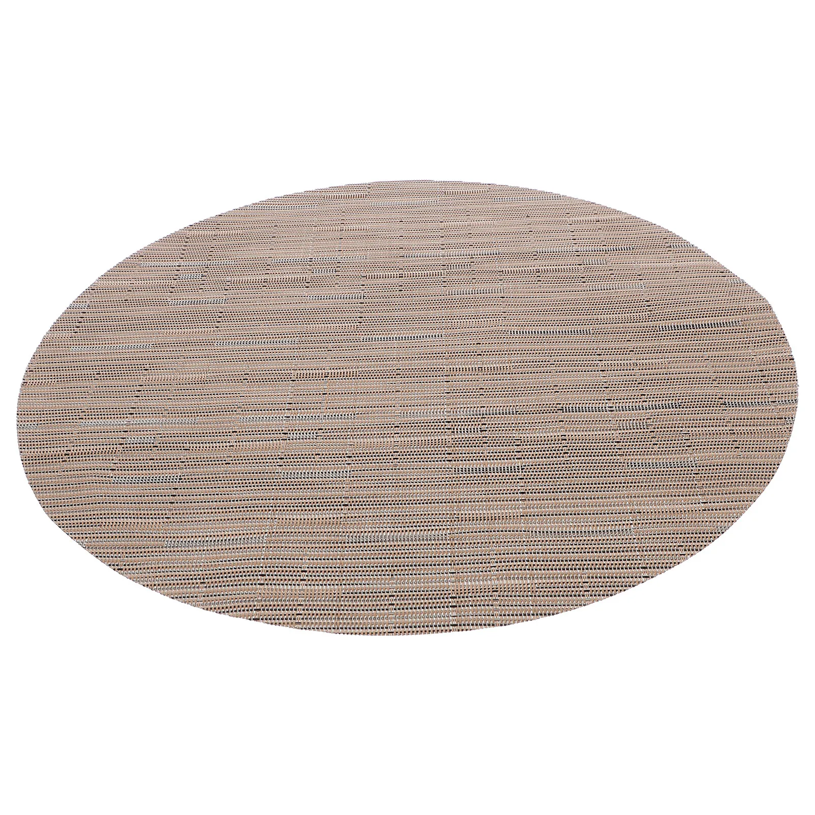 Round Woven Heat Resistant Placemats Set for Dining Table Kitchen Counter Decor Non Slip Table Mat Easy Clean PVC Insulation Pad