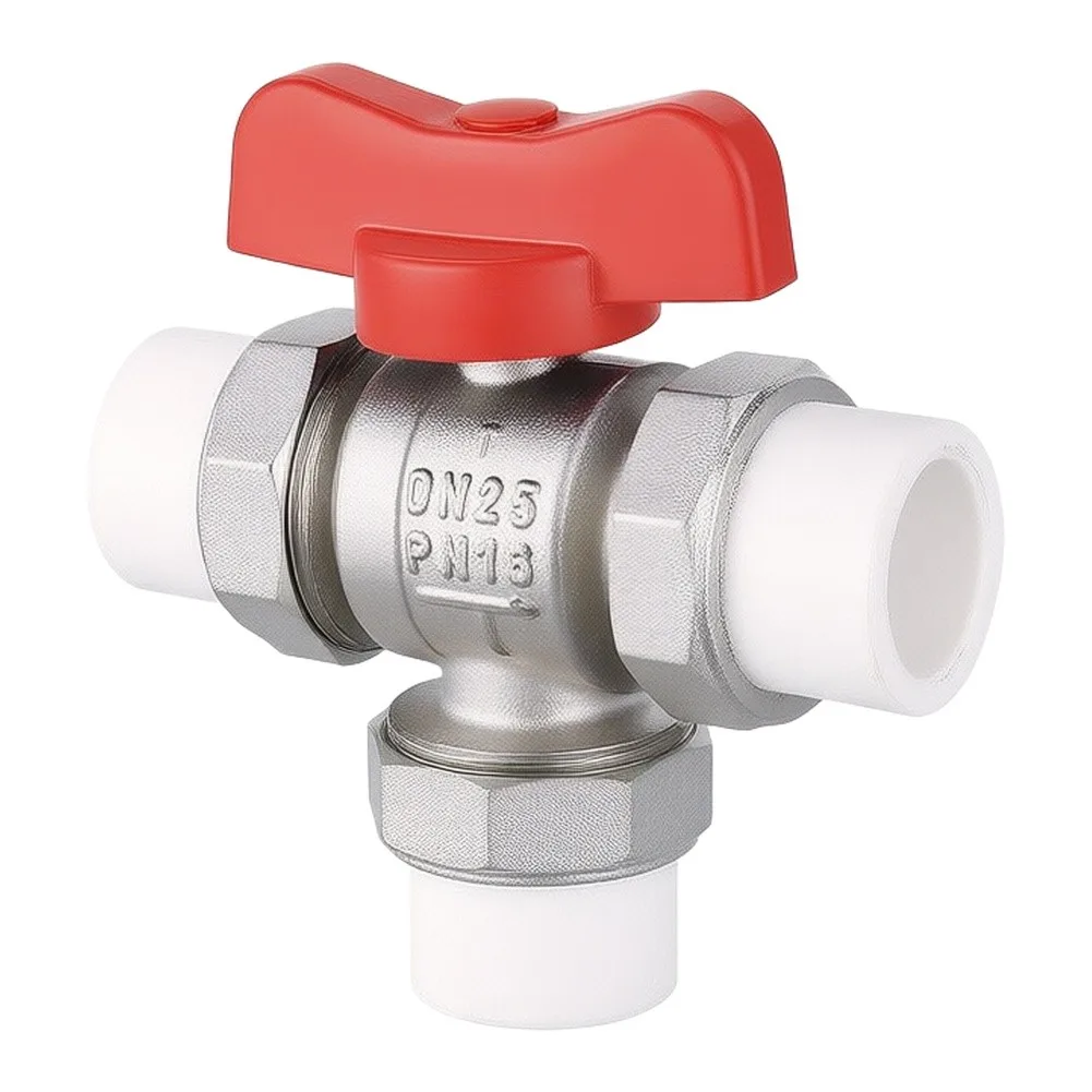  PPR Radiator Three-way Ball Valve Regulating Valve DN25/DN32 Radiator Thermostatic Valve For Water Pipe Systems Valve