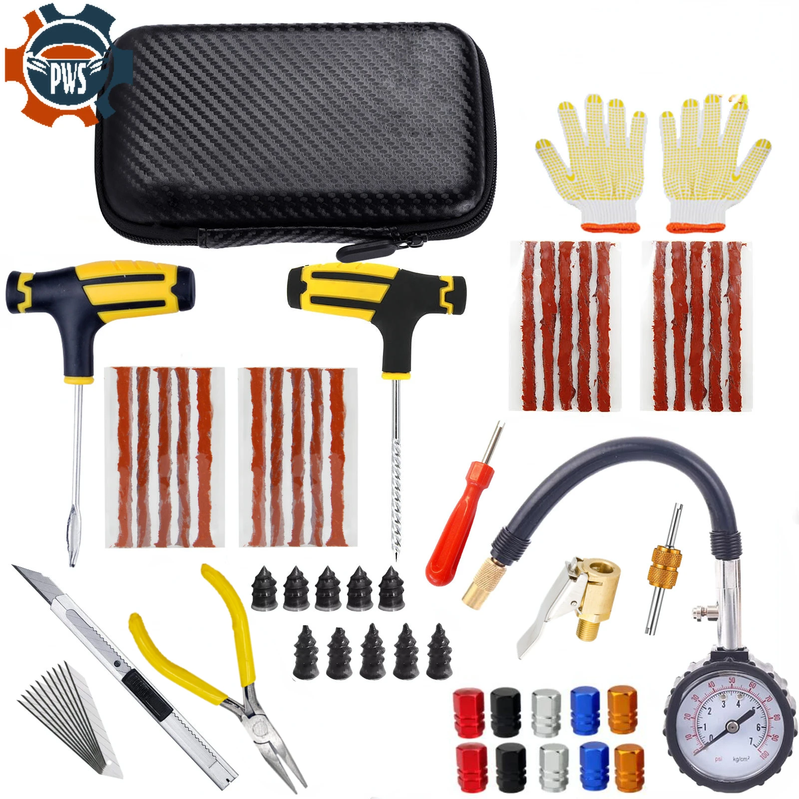 

2023 New Car Tire Repair Kit Puncture Plug Tools Tyre Puncture Emergency for Universal Tire Strips Stiring Glue Repair Tool Kit