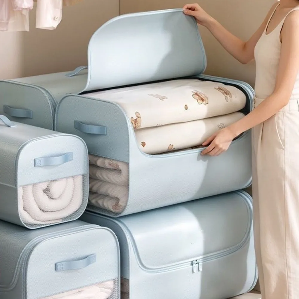 Visible Quilt Storage Bag Folding Large Capacity Clothes Storage Bag Space Saving Dust-proof Comforter Storage Bag Closet
