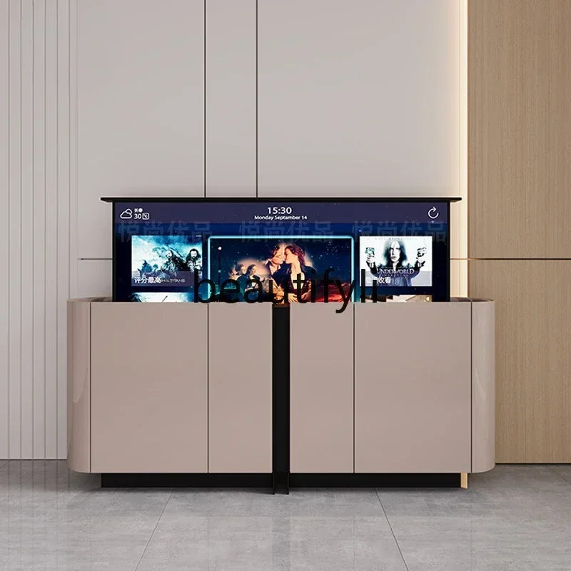

yj9 Italian light luxury 55-65-75 inch hidden electric remote control lift modern simple integrated TV cabinet