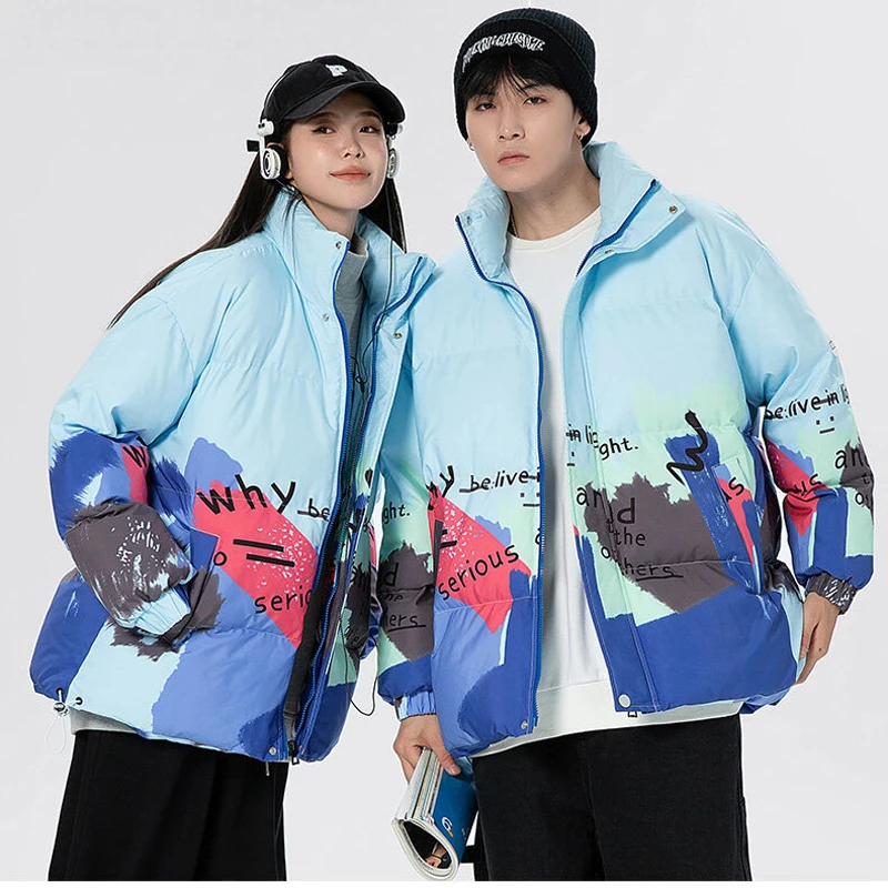 Super dicke Paar Unisex Parkas modische locker sitzende schöne Herren jacken wind dichte wasserdichte warme bequeme Mäntel