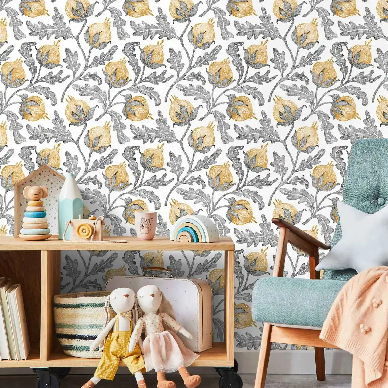 Gelbe Blumentapete zum Abziehe – Herbal Wallpaper Bewertung und Preis