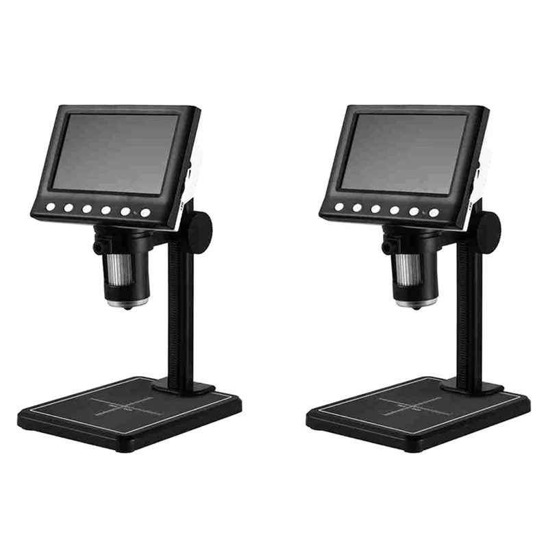 ABFY-2Pcs 4.3 Inch Digital Microscope 1000X Coin Microscope 960P Video Microscope For Adults Welding With 8 LED