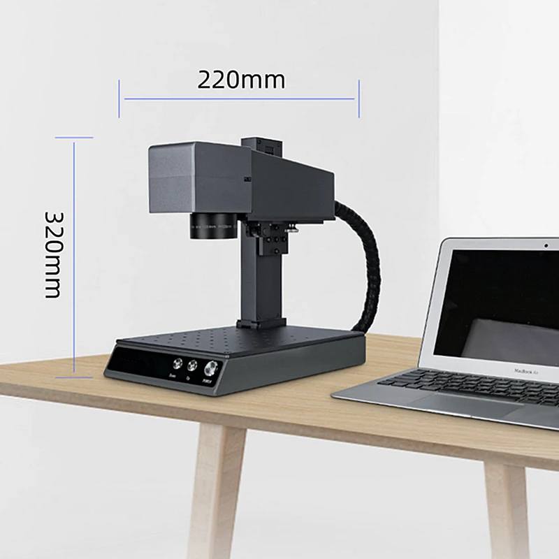 Industrial Portable 10W Fiber Laser Engraver Engraving Woodworking Cutting Machine With Rotary Axis For Metal Paper Glass Plasti