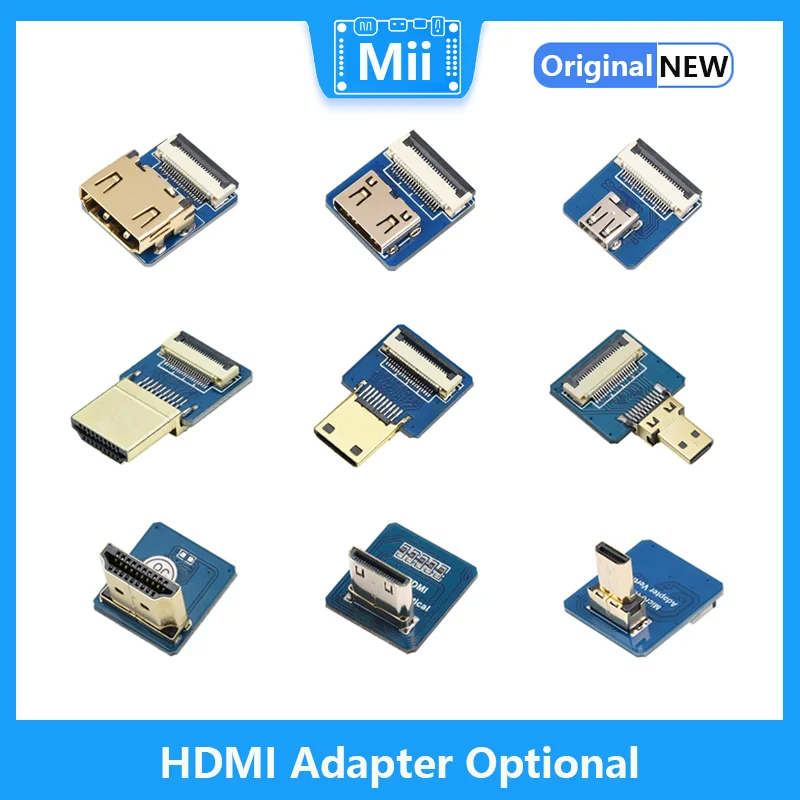 Waveshare HDMI Adapter HDMI Male and Female Plug Micro/ Mini HDMI Adapter Cable Optional