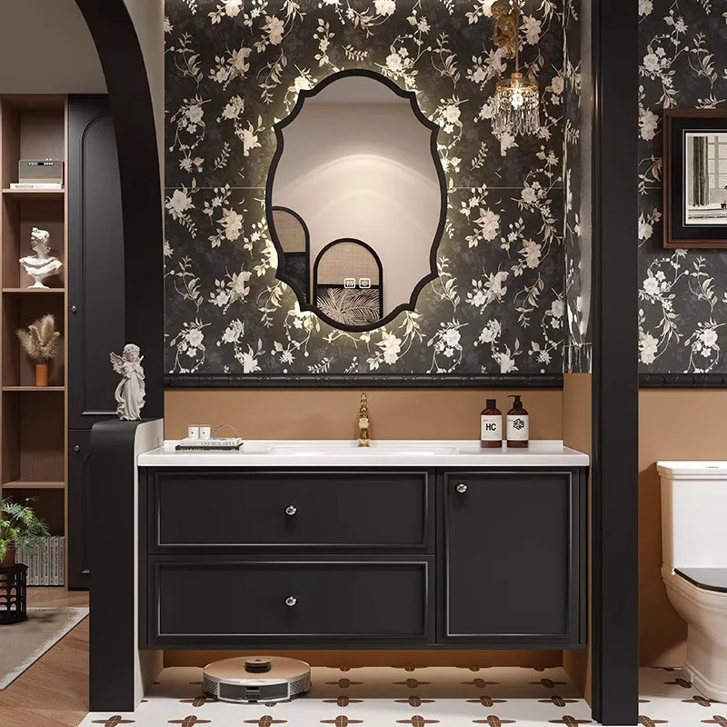 

bathroom cabinet combination integrated ceramic basin, bathroom face wash basin, rock slab integrated wash basin