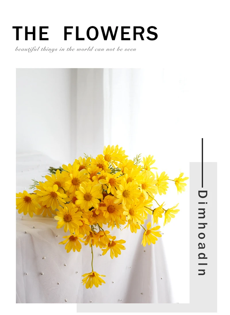 20 Stück Künstliche Blumen Holländische Chrysantheme Bouquet Heim Zimmer Tisch Hochzeit Outdoor Garten Deko DIY Geschenke Kunstpflanzen Zubehör – Detail 4