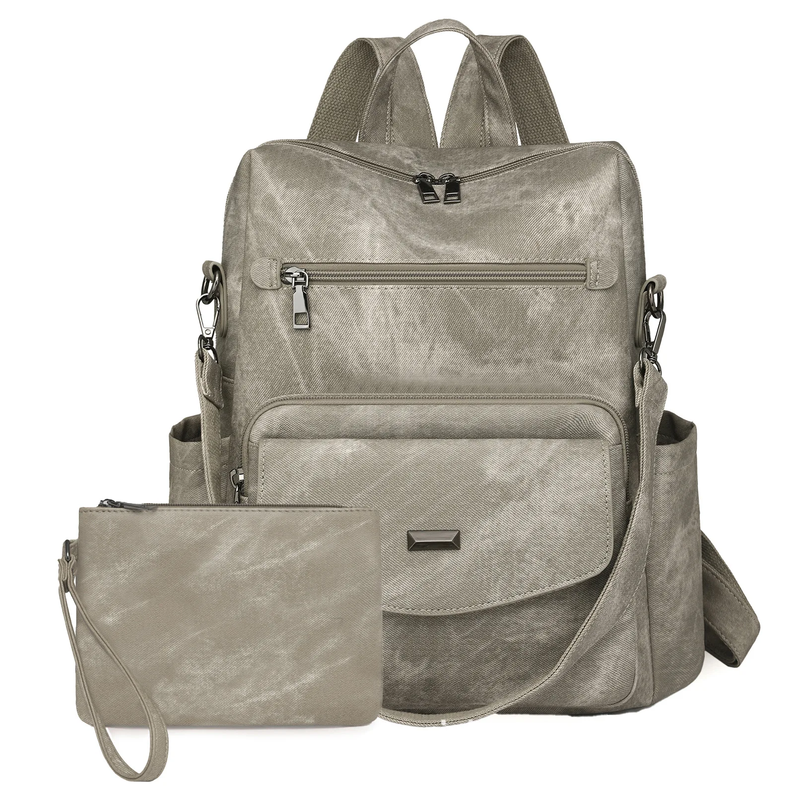 NONE Damen PU-Leder Rucksack 8