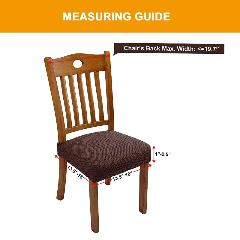 New Durable Jacquard Chair Seat Covers Removable Washable Anti-Dust Stretch Spandex Dining Room Upholstered Chair Cushion