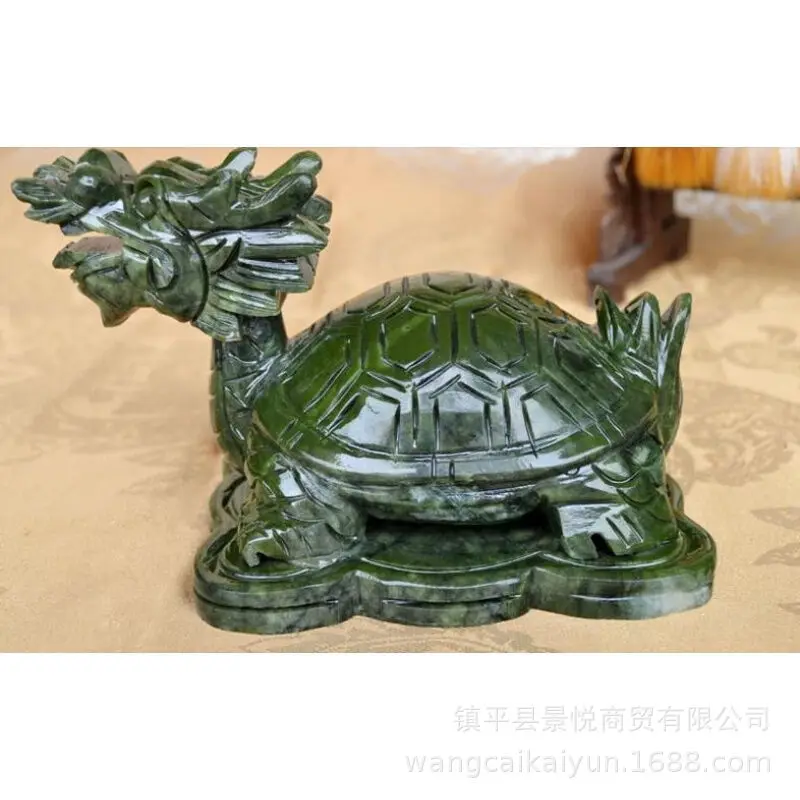Southern Jade Dragon Turtle Ornament, Jade Dragon Turtle Figurine, Dragon Turtle Head Ornament, Home Decor