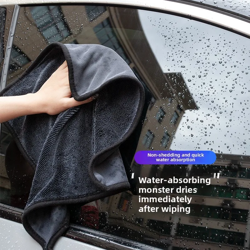 Microfiber Car Drying Towel Twist Loop Super Absorbent Lint Free No Scratch 80/20 Double Sided Wash Cloth for Auto Detailing