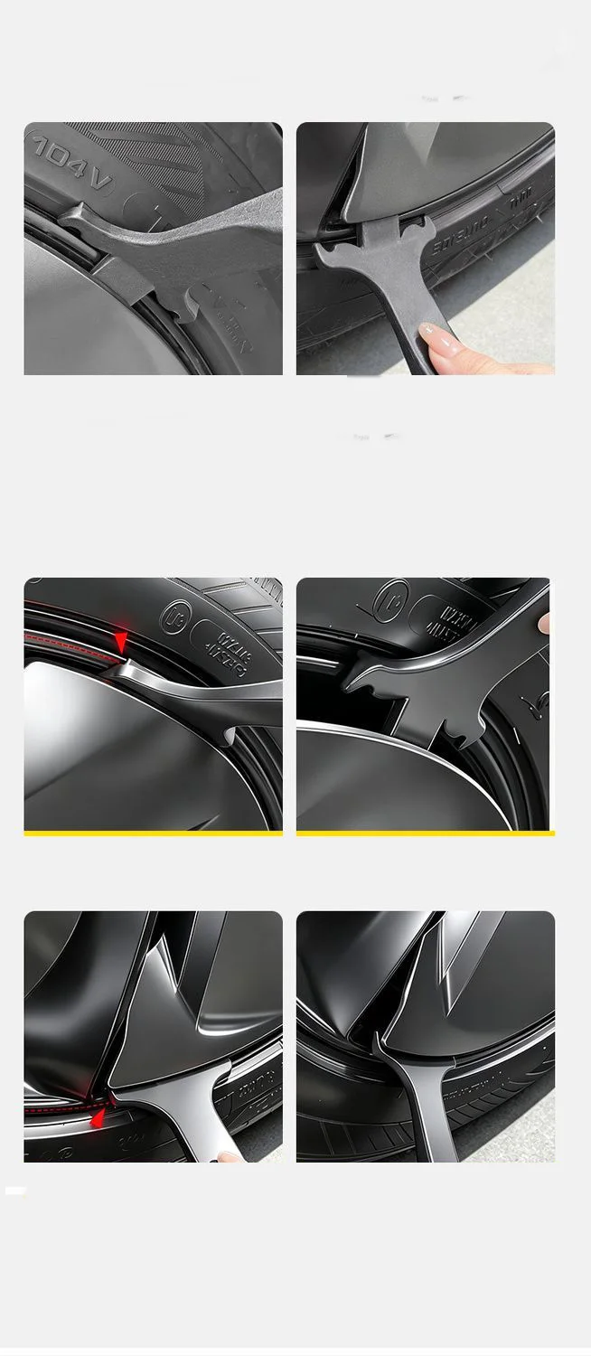 Radnabenabdeckungs-Hebel, Reifenhebel, Brecheisen für die Radnabenkappenentfernung, Reifenwechsel, Auto- und Motorrad-Umbauwerkzeug – Detail 6