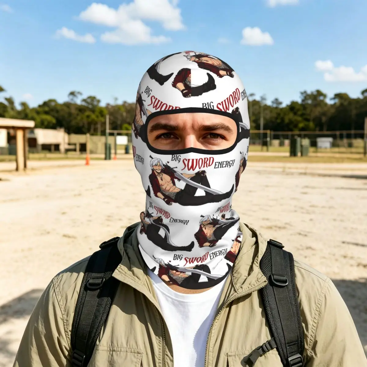 Devil May Cry Big Sword Energy Breathable Thin Balaclava Full Face Mask Sun Protection Neck Gaiter For Motorcycle Cycling