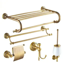 Brass Bathroom Series Modern Bath AccessoriesTowel Ring Toilet Paper Holder Cup Holder Robe Hook Towel Bar Bathroom Hardware Set