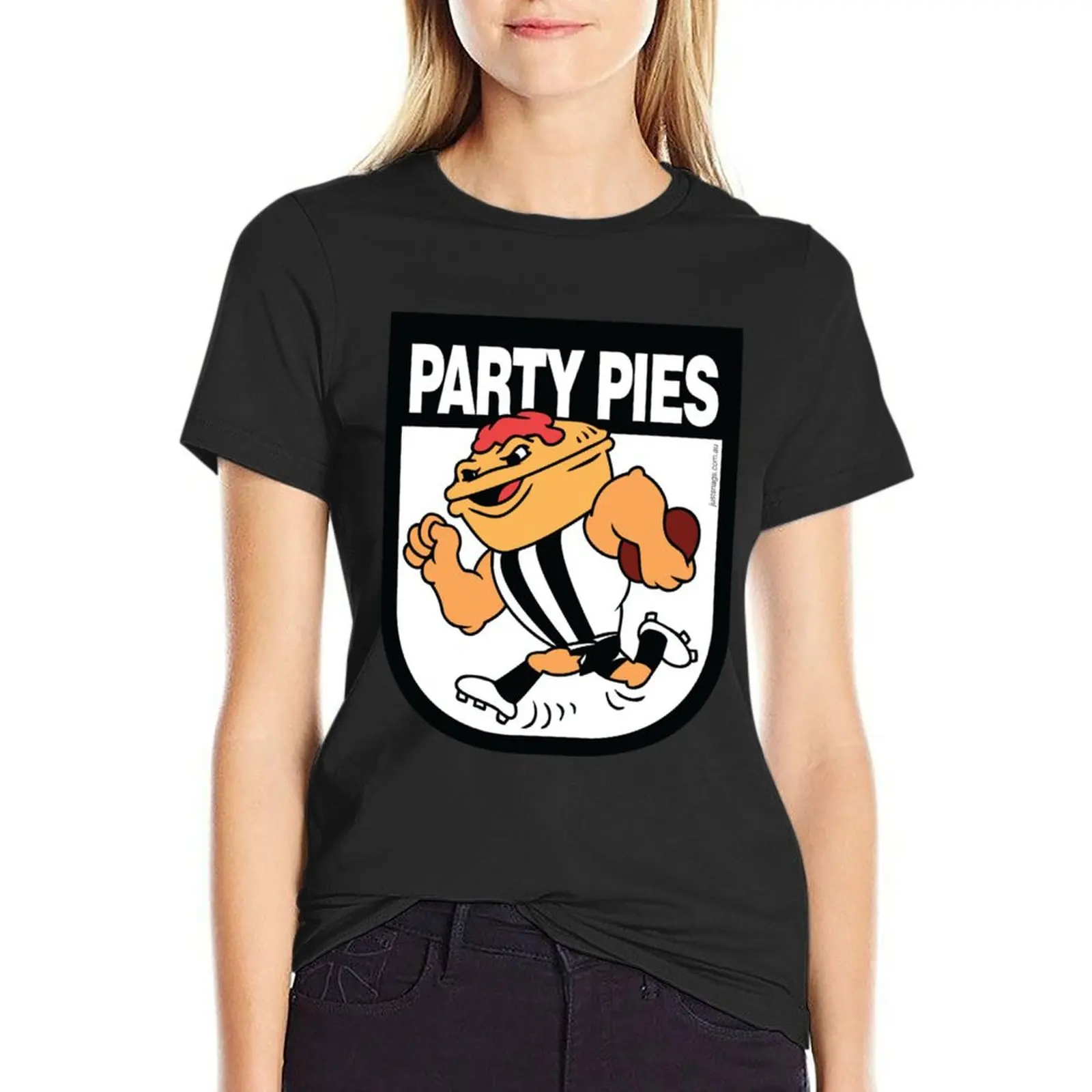 

AFL BBQ Series - Collingwood Party Pies T-shirt vintage clothes anime clothes t shirts for Women loose fit