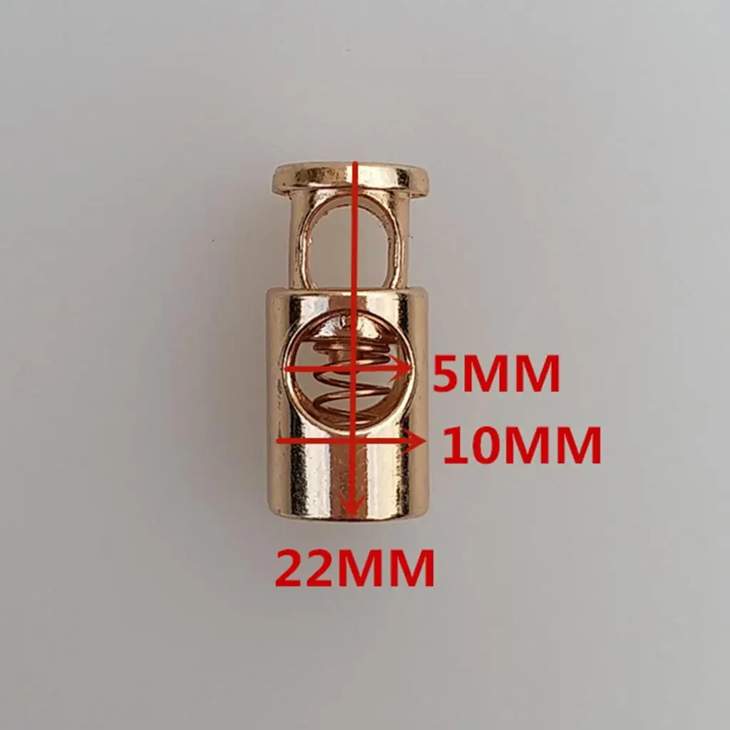 Bungee Rope Spring Stop Cord Lock Stopper Golden Zinc Alloy for Tightening Sports Gear Camping Accessories Clothing