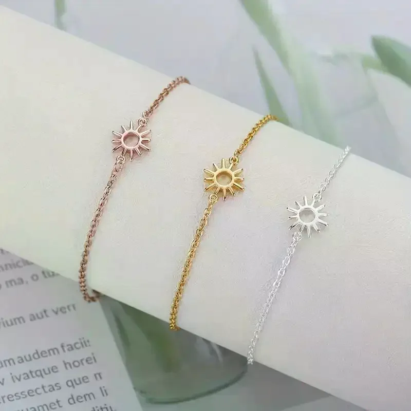 Hollow Bracelets For Women Stainless Steel Hand Chain Bracelet Jewelry Accessories Valentines,Mom,Mother,Mother's Day,Gift Sun