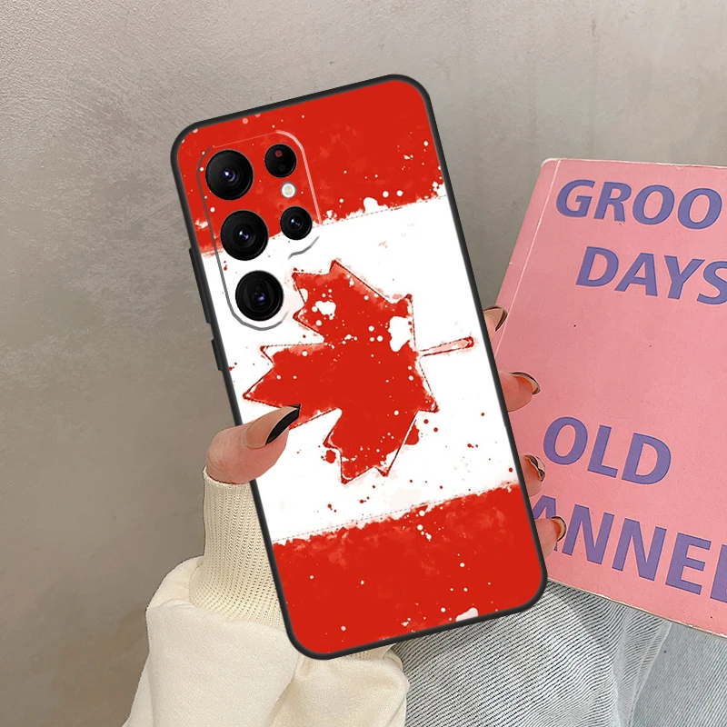 Etui z flagą Kanady dla Samsung Galaxy S25 Ultra S20 S21 S22 S23 S24 Ultra S9 S10 Plus S25 FE Cover Coque