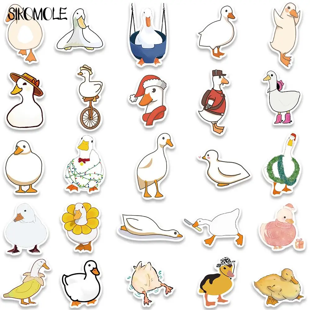 10/30/50PCS Cartoon Cute Short Stroke Little Duck Stickers Suitcase Kid\'s Gift DIY Skateboard Laptop Luggage Bike Sticker Decals