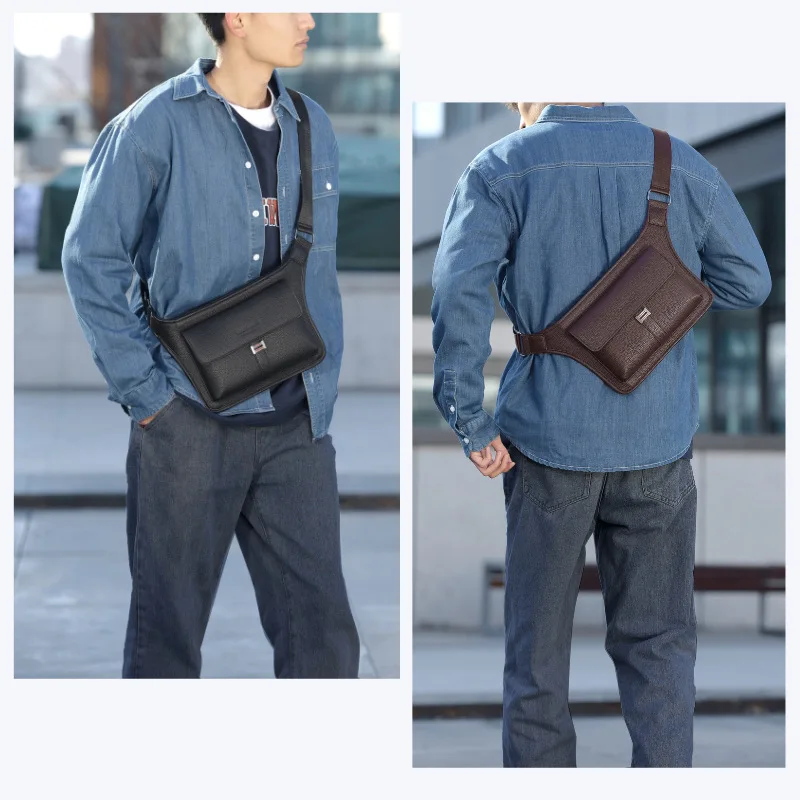 

Men's retro chest bag, large-capacity crossbody bag, business phone storage, waterproof chest bag
