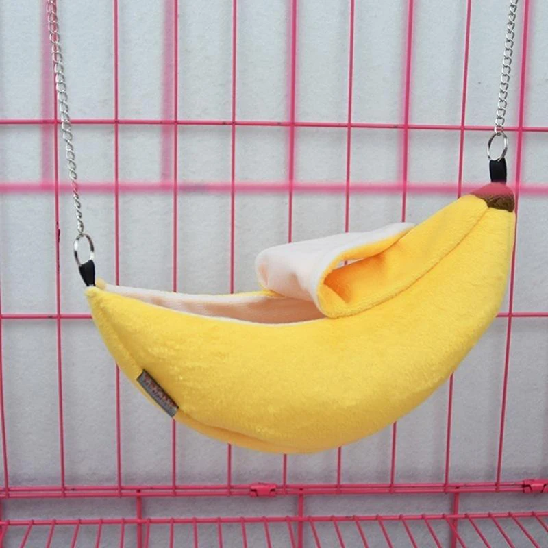 Banana Shape Cotton Hamster House Hammock Soft Bunk Bed Cage Nest Toy For Sugar Glider Animals Bird Warm Hanging Pet Supplies view 6