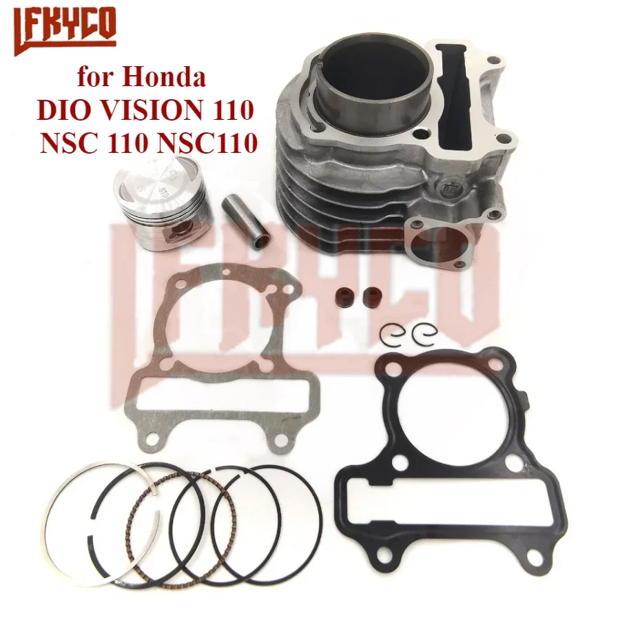 

Motorcycle Cylinder Kit Piston Ring Gasket Set Motor for Honda DIO 110 VISION 110 KZL NSC 110 NSC110 2011-2016 Moto Engine Parts