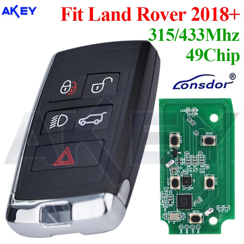 

Remote Key Lonsdor Fob For Land Rover LR2 LR4 Jaguar F-Pace F-Type XE XF XJ PSFOB/FOBL4LR Support K518 2017-2022 ID49 315/433MHz