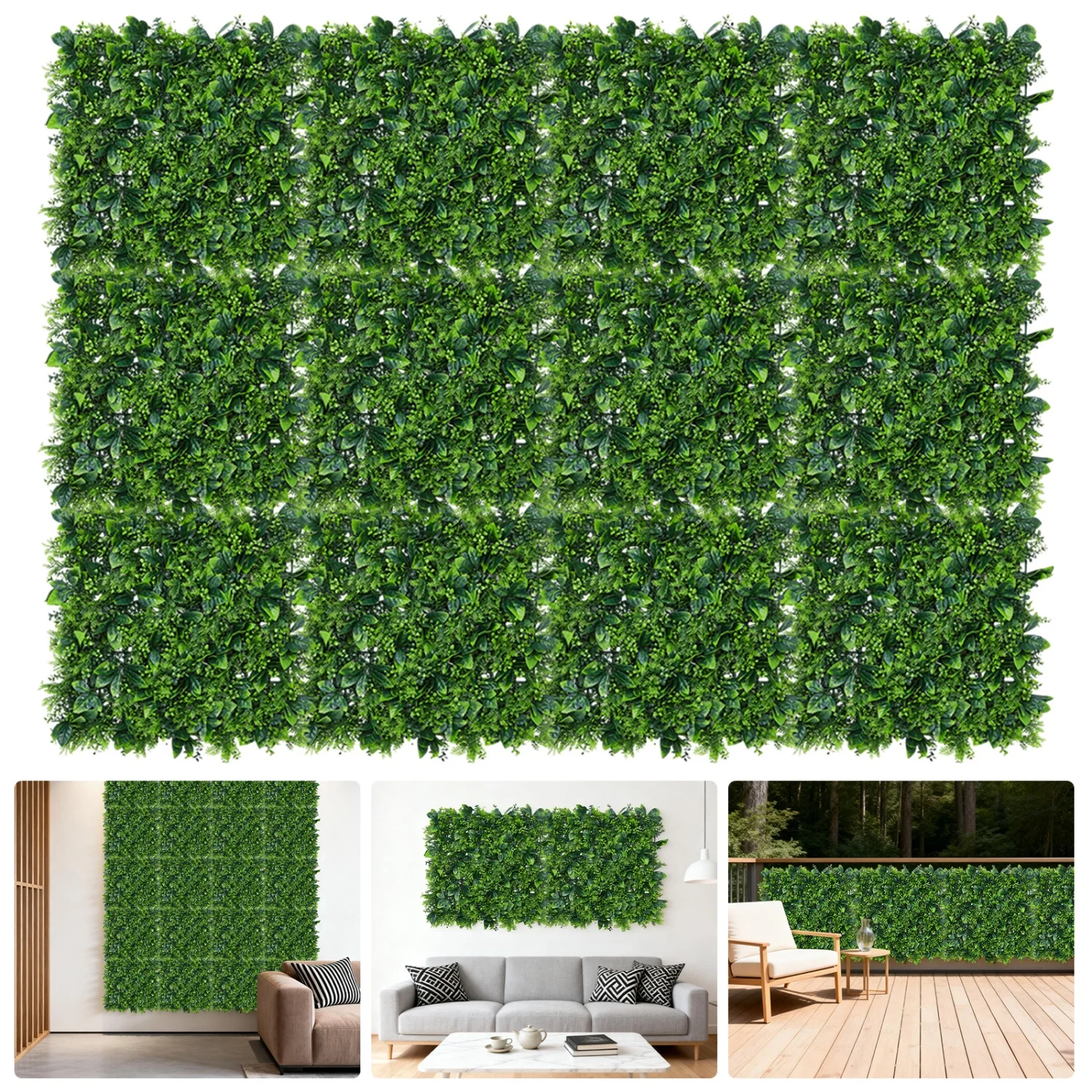 

4/8/12 Pcs Artificial Plant Wall Panels 50 x 50 cm Each Faux Shrubs Fence, Greenery Wall Backdrop Decor, Garden Screen Fence