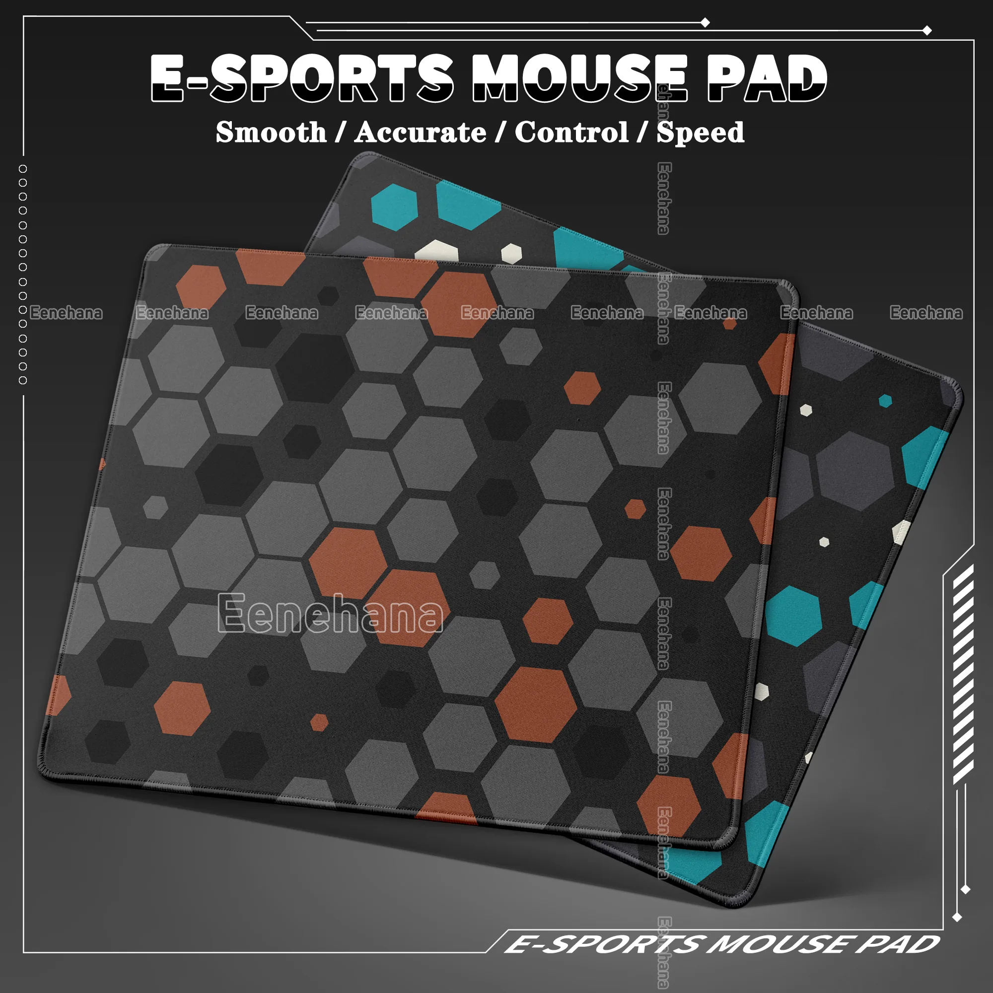 

45x40CM Mouse Pad Hexagon Waterproof Comfort PC Gaming Professional Gaming Mousepad Non-slip Gamer Accessories Deskpad for Gift