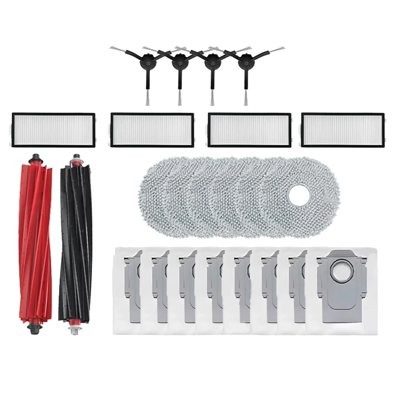 

Запасные части A07R для Roborock Qrevo Master/Qrevo Slim - основная и боковые щетки, HEPA-фильтр, салфетки для влажной уборки, мешок для сбора пыли для робота-пылесоса.