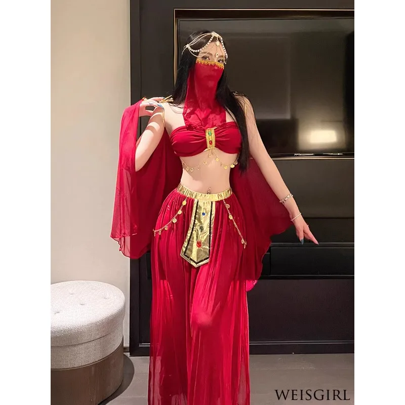 تخصيص مثير علاء الدين آلهة سحر غريب الرغبة النقية المنطقة الغربية راقصة ليلة المرحلة تأثيري الهندي ملابس رقص البطن