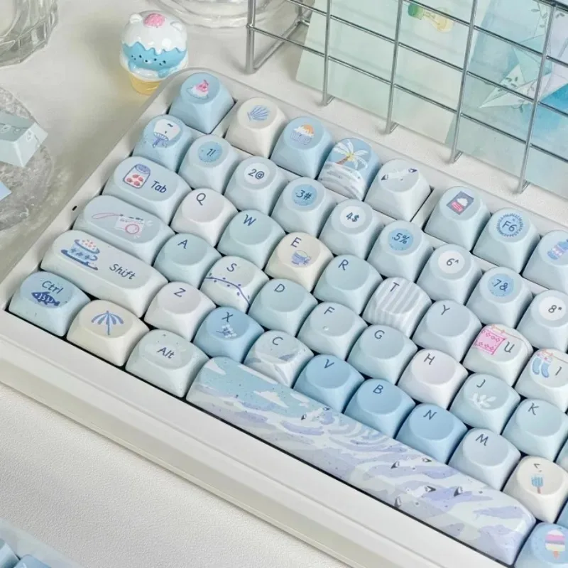 Summer Theme Keycaps 147 Key PBT Sublimation Cherry/SOA Profile Original Handmade Customized Keycaps Mechanical Keyboard Gifts