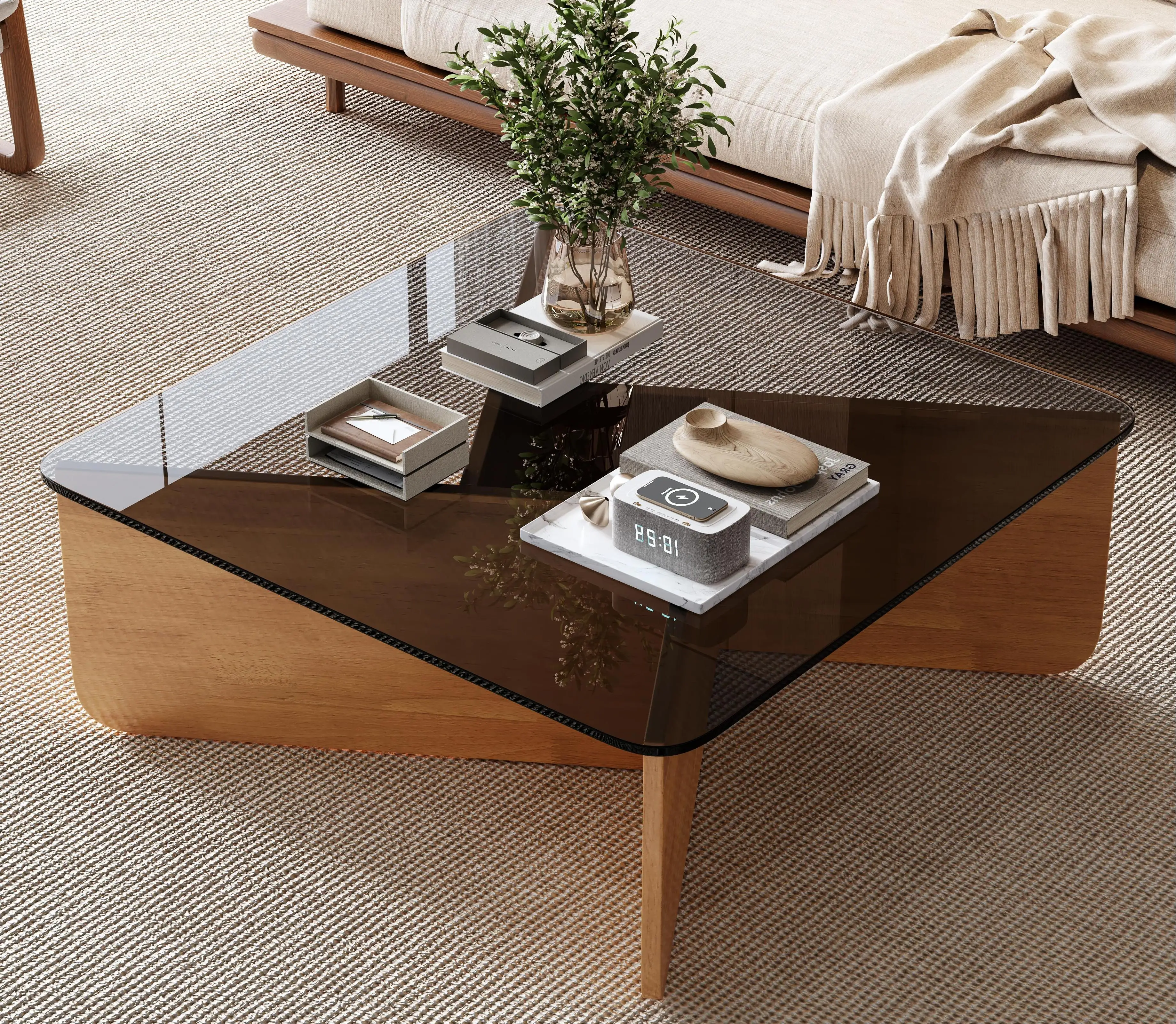 Modern Classic Minimalist Design Durable Eco-Friendly Wood Coffee Table for Home Living Room and Apartment