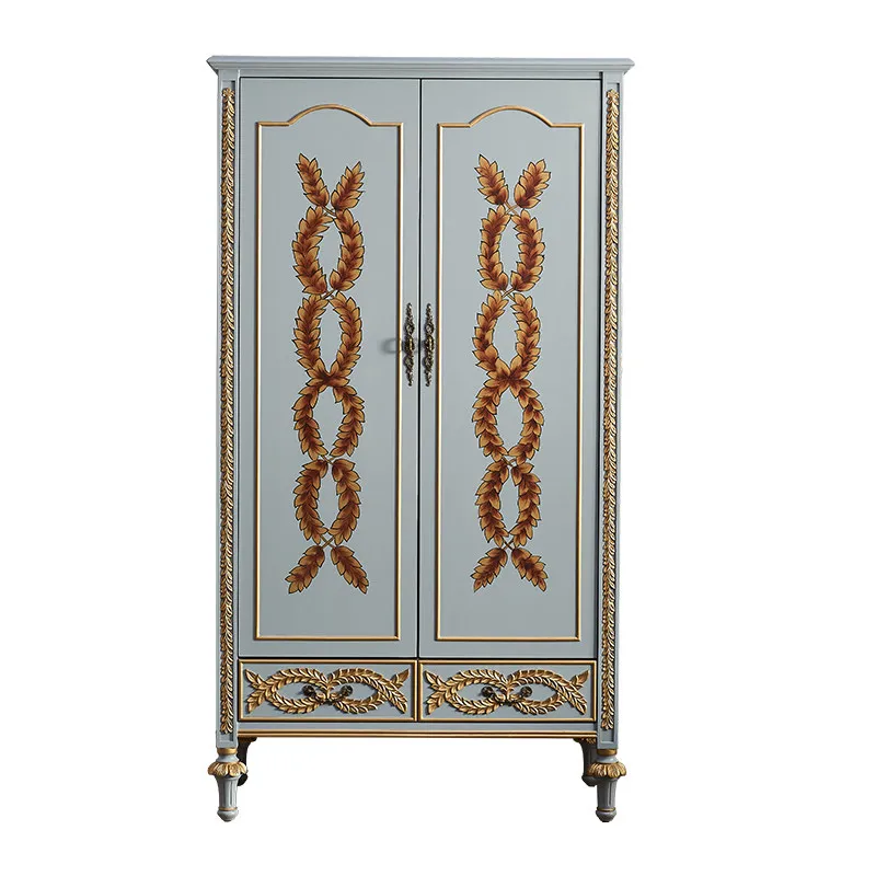 

LTT American country solid wood wardrobe small apartment bedroom large storage clothes pole single cabinet