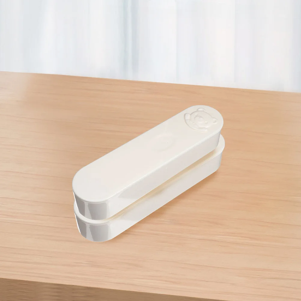 

Mini Cotton Swab Box Cute Bear Design Portable Storage Holder for Travel Compact PP Material Lightweight Case Organizer