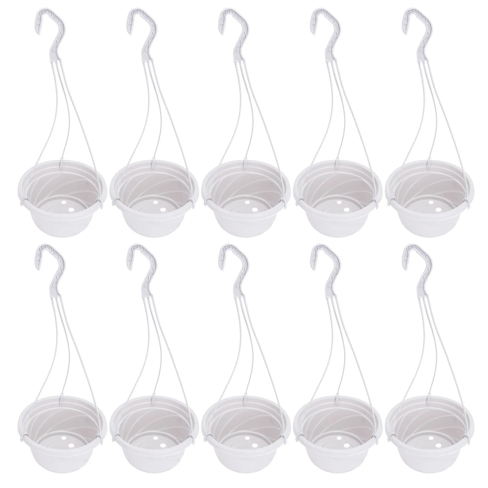 10 Sets Hanging Type Flowerpot Decor Plastic Plant Container for Garden Home Yard DIY Simple Style Flower Pot Basket Outdoor Use