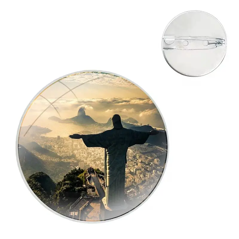 Pins Badge Metal Brooches For Clothes Backpack Decoration gift Cristo Redentor Jesus Christ