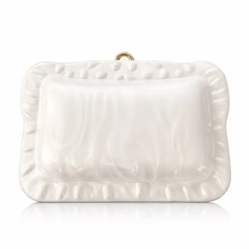

Original White Acrylic Wedding Clutch Bag New In Fashion Candy Shaped Formal Evening Dress Bag Beaded Chain Single Shoulder Bag